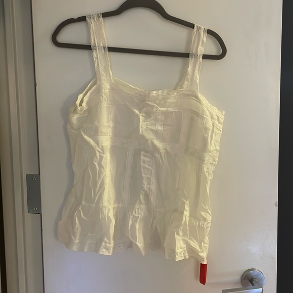 Zadig & Voltaire Tops - Zadig & Voltaire Cream Lace-Trim Tank Top NWT